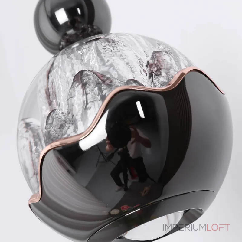 Серия светодиодных реечных светильников с шарообразными плафонами с рельефным изображением гор ECLA LONG L3 от ImperiumLoft