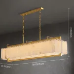 Реечный светильник с прямоугольными мраморными рассеивателями на латунном каркасе ADINA MARBLE LONG от ImperiumLoft