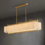 Реечный светильник с прямоугольными мраморными рассеивателями на латунном каркасе ADINA MARBLE LONG от ImperiumLoft