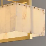 Реечный светильник с прямоугольными мраморными рассеивателями на латунном каркасе ADINA MARBLE LONG от ImperiumLoft