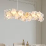 Реечный светодиодный светильник с цветочным декором из металла, прозрачного и матового стекла IVET LONG от ImperiumLoft