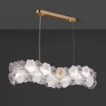 Реечный светодиодный светильник с цветочным декором из металла, прозрачного и матового стекла IVET LONG от ImperiumLoft