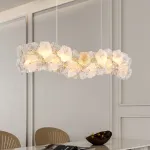 Реечный светодиодный светильник с цветочным декором из металла, прозрачного и матового стекла IVET LONG от ImperiumLoft