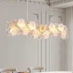 Реечный светодиодный светильник с цветочным декором из металла, прозрачного и матового стекла IVET LONG от ImperiumLoft