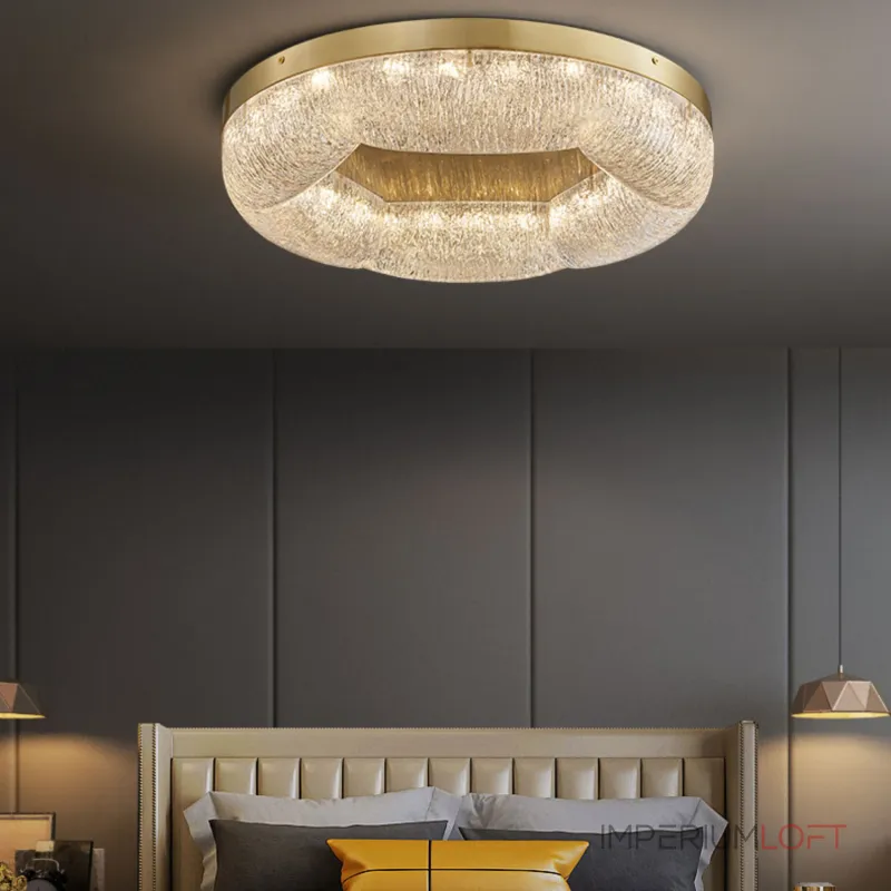 Серия потолочных светодиодных светильников с волнистым полупрозрачным корпусом с эффектом льда  NELIUS WAVY CH  А D50+80 от ImperiumLoft