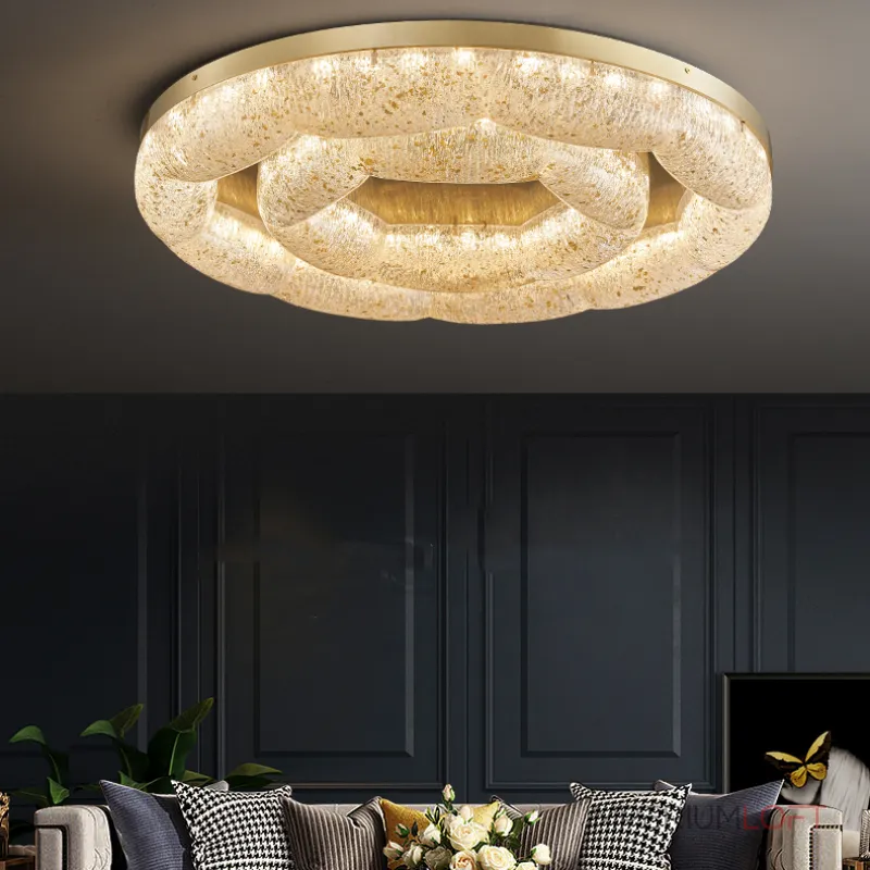 Серия потолочных светодиодных светильников с волнистым полупрозрачным корпусом с эффектом льда  NELIUS WAVY CH  А D50+80 от ImperiumLoft