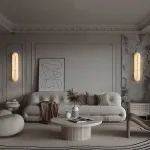 Настенный светильник с удлиненным рассеивателем из натурального испанского мрамора и центральным латунным клипом ALTON WALL Pitch от ImperiumLoft