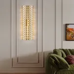 Серия настенных светильников с двумя рядами кристаллов из улучшенного хрусталя К9 GLORIOLE LINE WALL L100 от ImperiumLoft