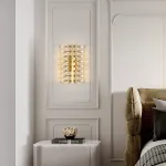 Серия настенных светильников с двумя рядами кристаллов из улучшенного хрусталя К9 GLORIOLE LINE WALL L100 от ImperiumLoft