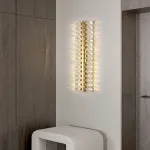 Серия настенных светильников с двумя рядами кристаллов из улучшенного хрусталя К9 GLORIOLE LINE WALL L100 от ImperiumLoft