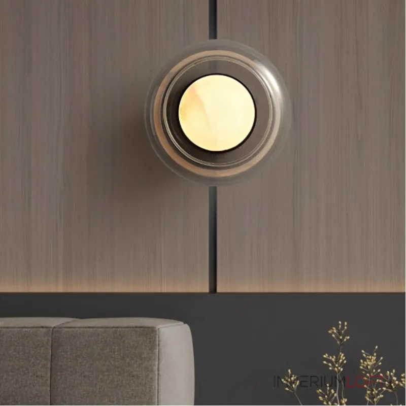 Серия настенных светильников с мраморным рассеивателем внутри стеклянного плафона DORIAN WALL от ImperiumLoft