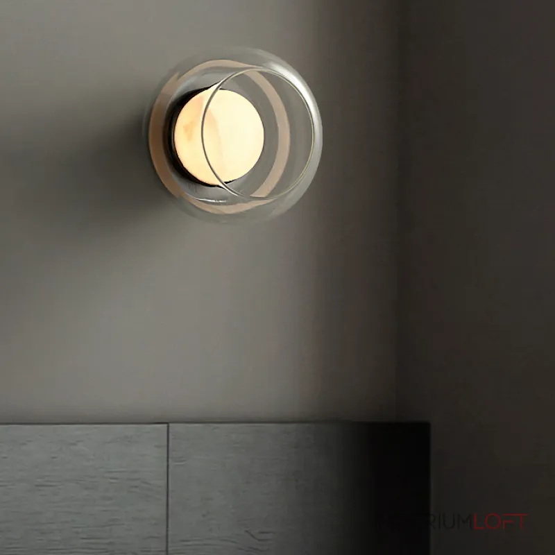 Серия настенных светильников с мраморным рассеивателем внутри стеклянного плафона DORIAN WALL от ImperiumLoft