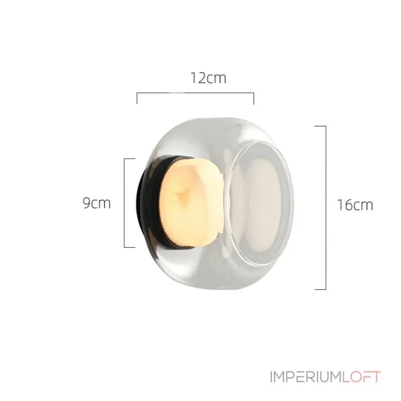 Серия настенных светильников с мраморным рассеивателем внутри стеклянного плафона DORIAN WALL от ImperiumLoft
