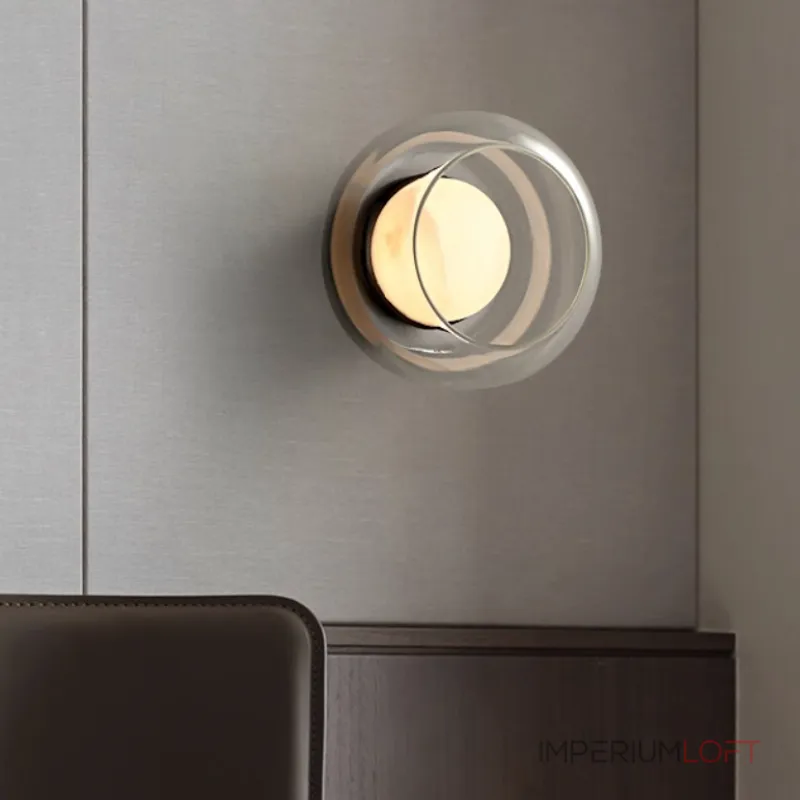 Серия настенных светильников с мраморным рассеивателем внутри стеклянного плафона DORIAN WALL от ImperiumLoft