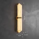 Серия светодиодных настенных светильников c удлиненным мраморным плафоном в форме кристалла ORTWIN Н50 Brass от ImperiumLoft