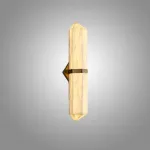 Серия светодиодных настенных светильников c удлиненным мраморным плафоном в форме кристалла ORTWIN Н50 Brass от ImperiumLoft