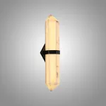 Серия светодиодных настенных светильников c удлиненным мраморным плафоном в форме кристалла ORTWIN Н50 Black от ImperiumLoft