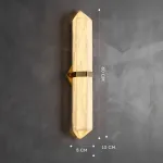 Серия светодиодных настенных светильников c удлиненным мраморным плафоном в форме кристалла ORTWIN Н60 Brass от ImperiumLoft