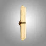 Серия светодиодных настенных светильников c удлиненным мраморным плафоном в форме кристалла ORTWIN Н60 Brass от ImperiumLoft