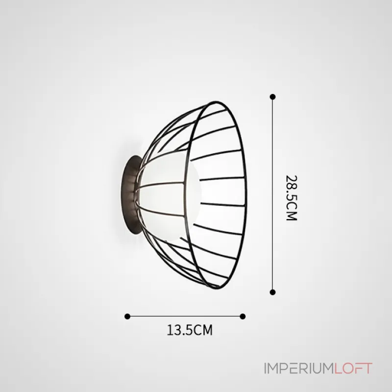Серия настенных светильников с шарообразным плафоном на чашевидном корпусе из металлических прутьев PASI D28.5 от ImperiumLoft Серия настенных светильников с шарообразным плафоном на чашевидном корпусе из металлических прутьев PASI D28.5 от ImperiumLoft