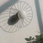 Серия настенных светильников с шарообразным плафоном на чашевидном корпусе из металлических прутьев PASI D65.5 от ImperiumLoft