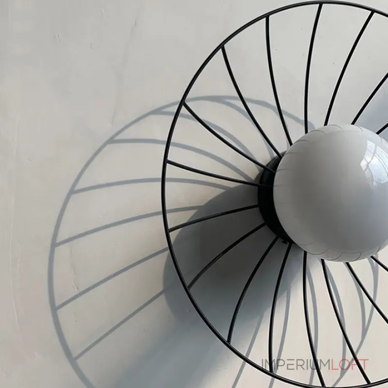 Серия настенных светильников с шарообразным плафоном на чашевидном корпусе из металлических прутьев PASI D65.5 от ImperiumLoft