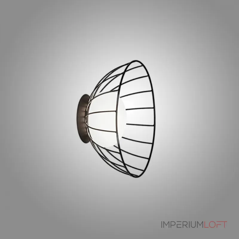 Серия настенных светильников с шарообразным плафоном на чашевидном корпусе из металлических прутьев PASI D28.5 от ImperiumLoft Серия настенных светильников с шарообразным плафоном на чашевидном корпусе из металлических прутьев PASI D28.5 от ImperiumLoft