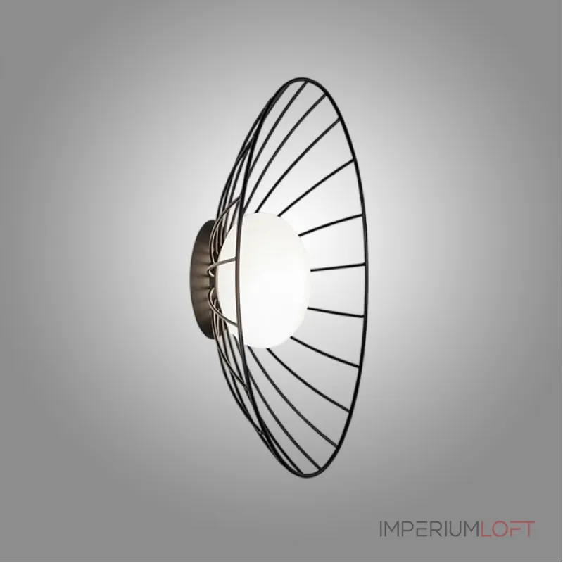 Серия настенных светильников с шарообразным плафоном на чашевидном корпусе из металлических прутьев PASI D40.5 от ImperiumLoft Серия настенных светильников с шарообразным плафоном на чашевидном корпусе из металлических прутьев PASI D40.5 от ImperiumLoft