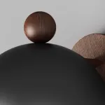 Серия компактных настенных светильников с плафоном купольной формы на овальном деревянном креплении LIVNY B White от ImperiumLoft