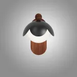 Серия компактных настенных светильников с плафоном купольной формы на овальном деревянном креплении LIVNY B Black от ImperiumLoft