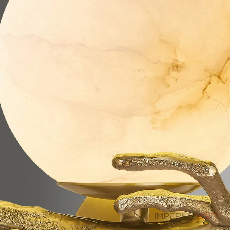 Настенный светильник в виде ветки с шарообразным плафоном из мрамора BERO D15 от ImperiumLoft