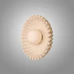 Серия настенных светильников с вогнутым рельефным корпусом из керамики и шарообразным плафоном в центре STEVEN White от ImperiumLoft