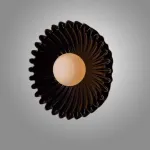 Серия настенных светильников с вогнутым рельефным корпусом из керамики и шарообразным плафоном в центре STEVEN Black от ImperiumLoft