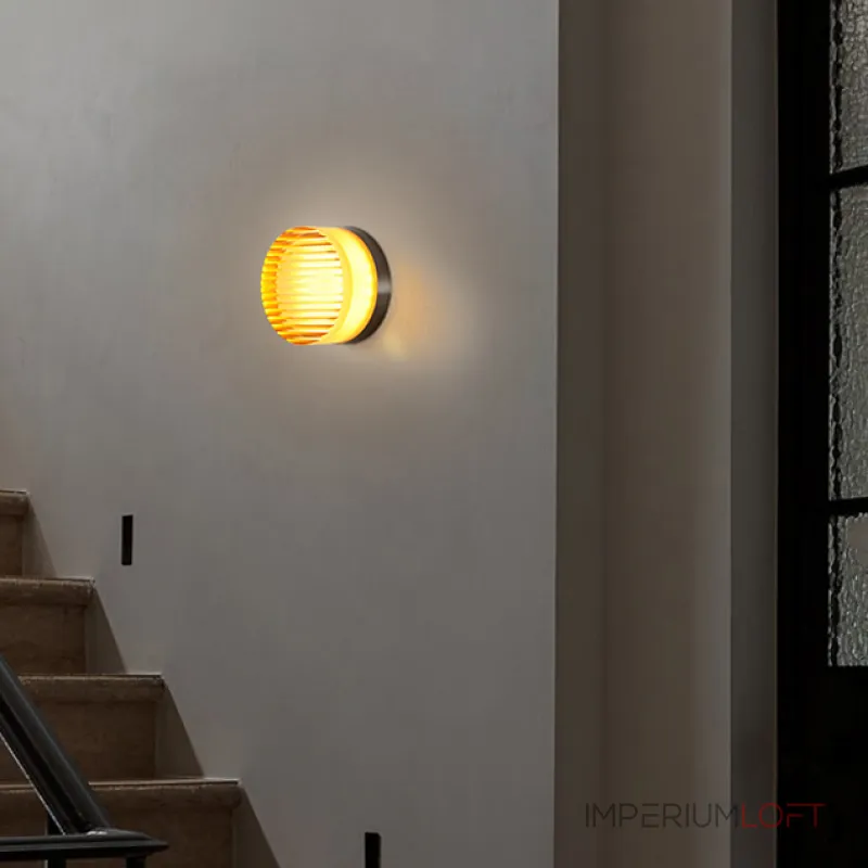 Серия настенных светодиодных светильников с круглым полупрозрачным рассеивателем с рельефной поверхностью RATE Grey от ImperiumLoft