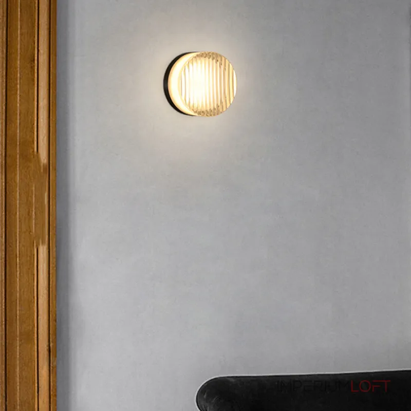 Серия настенных светодиодных светильников с круглым полупрозрачным рассеивателем с рельефной поверхностью RATE Grey от ImperiumLoft