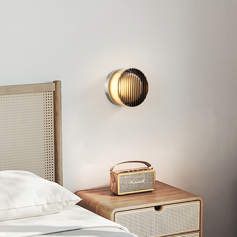 Серия настенных светодиодных светильников с круглым полупрозрачным рассеивателем с рельефной поверхностью RATE Grey от ImperiumLoft