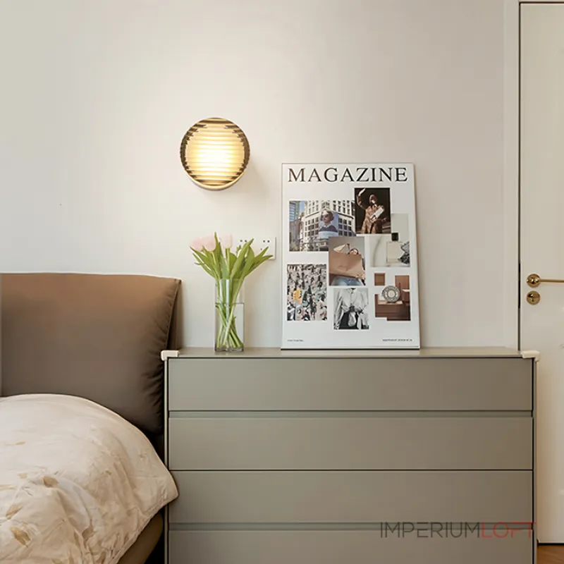 Серия настенных светодиодных светильников с круглым полупрозрачным рассеивателем с рельефной поверхностью RATE Grey от ImperiumLoft