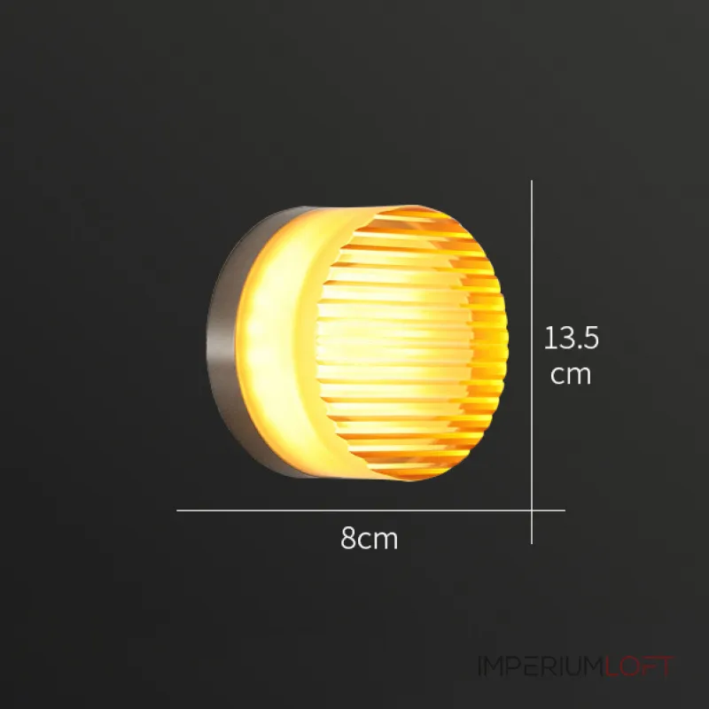 Серия настенных светодиодных светильников с круглым полупрозрачным рассеивателем с рельефной поверхностью RATE Orange от ImperiumLoft