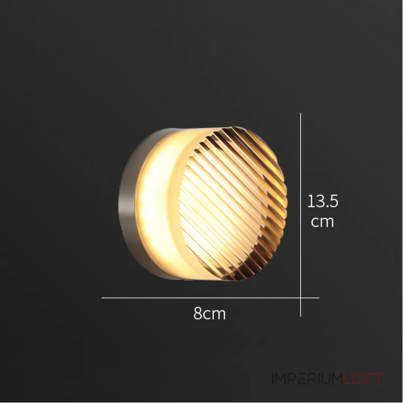 Серия настенных светодиодных светильников с круглым полупрозрачным рассеивателем с рельефной поверхностью RATE Grey от ImperiumLoft