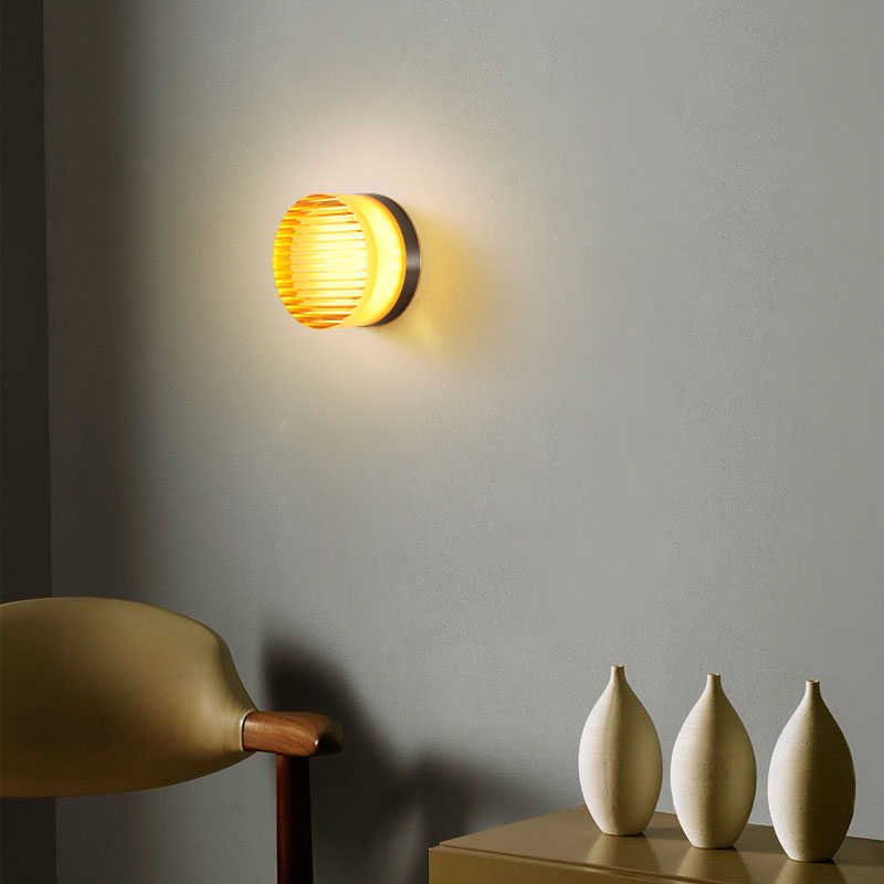 Серия настенных светодиодных светильников с круглым полупрозрачным рассеивателем с рельефной поверхностью RATE Grey от ImperiumLoft