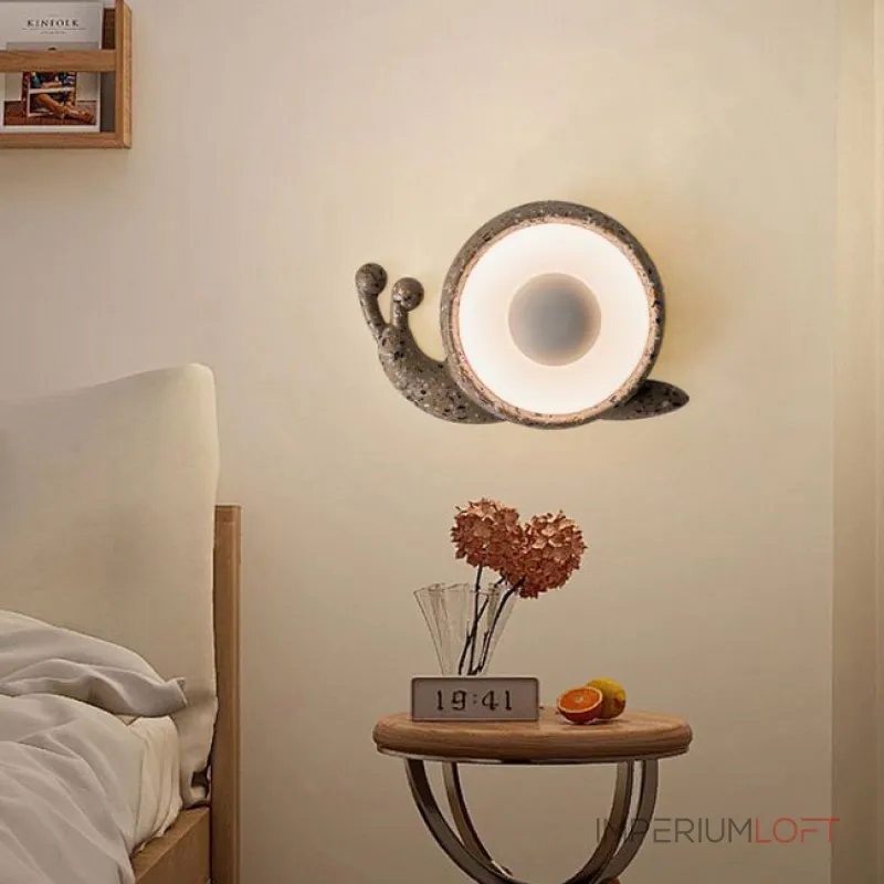 Светодиодный настенный светильник в виде улитки с корпусом терраццо из цемента STURLA от ImperiumLoft