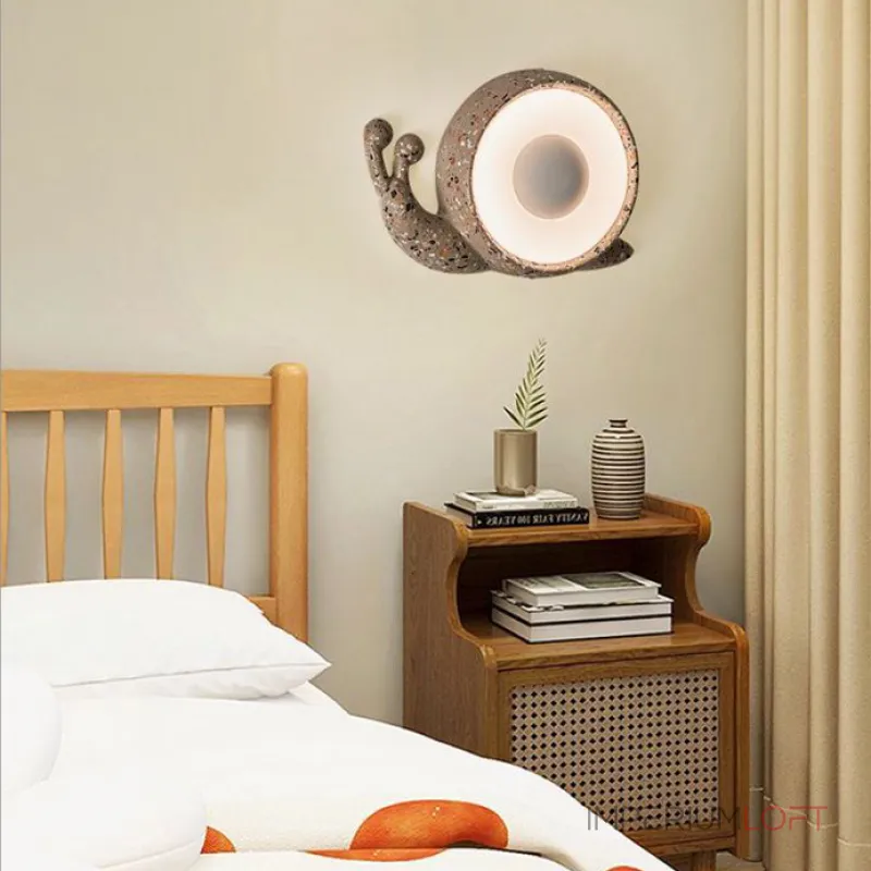 Светодиодный настенный светильник в виде улитки с корпусом терраццо из цемента STURLA от ImperiumLoft