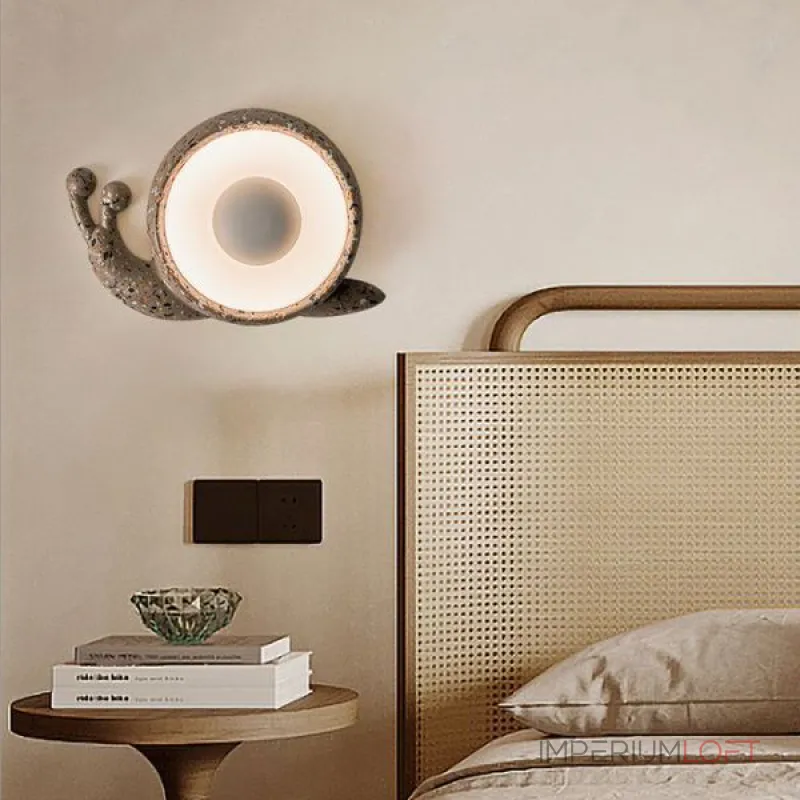 Светодиодный настенный светильник в виде улитки с корпусом терраццо из цемента STURLA от ImperiumLoft