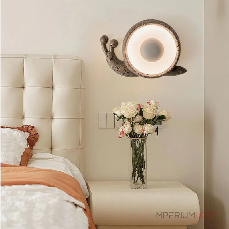 Светодиодный настенный светильник в виде улитки с корпусом терраццо из цемента STURLA от ImperiumLoft