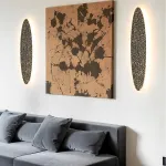 Серия светодиодных настенных светильников с латунным корпусом овальной формы и рельефной поверхностью с чернением MILIUS SHADE L41 от ImperiumLoft