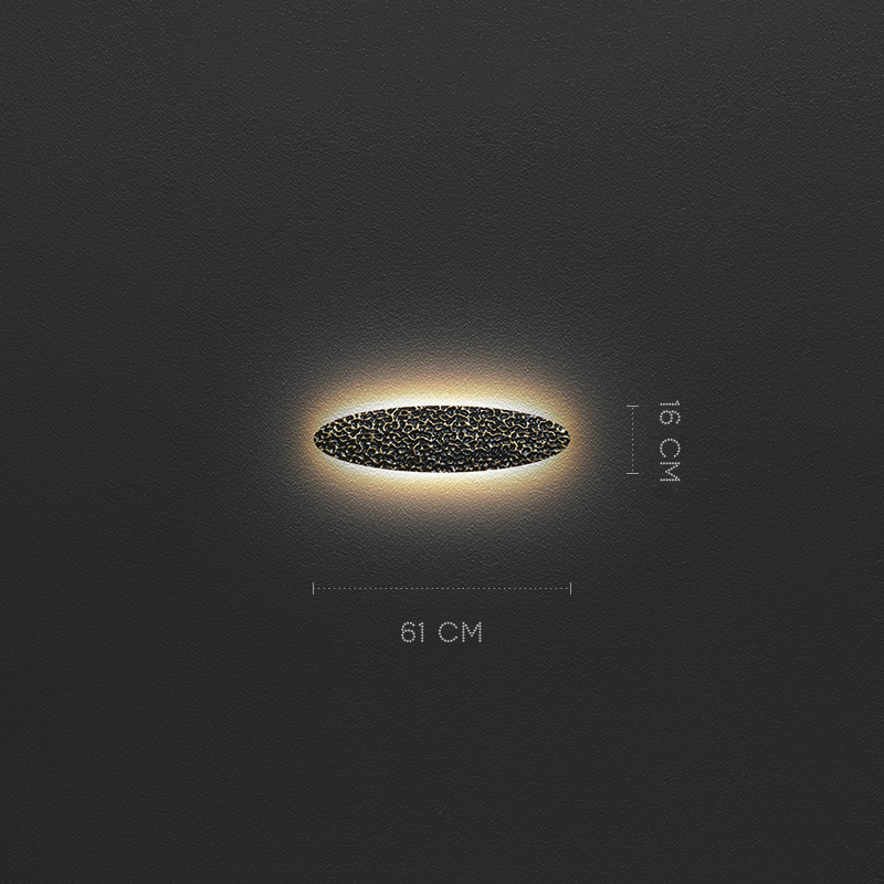 Серия светодиодных настенных светильников с латунным корпусом овальной формы и рельефной поверхностью с чернением MILIUS SHADE L61 от ImperiumLoft