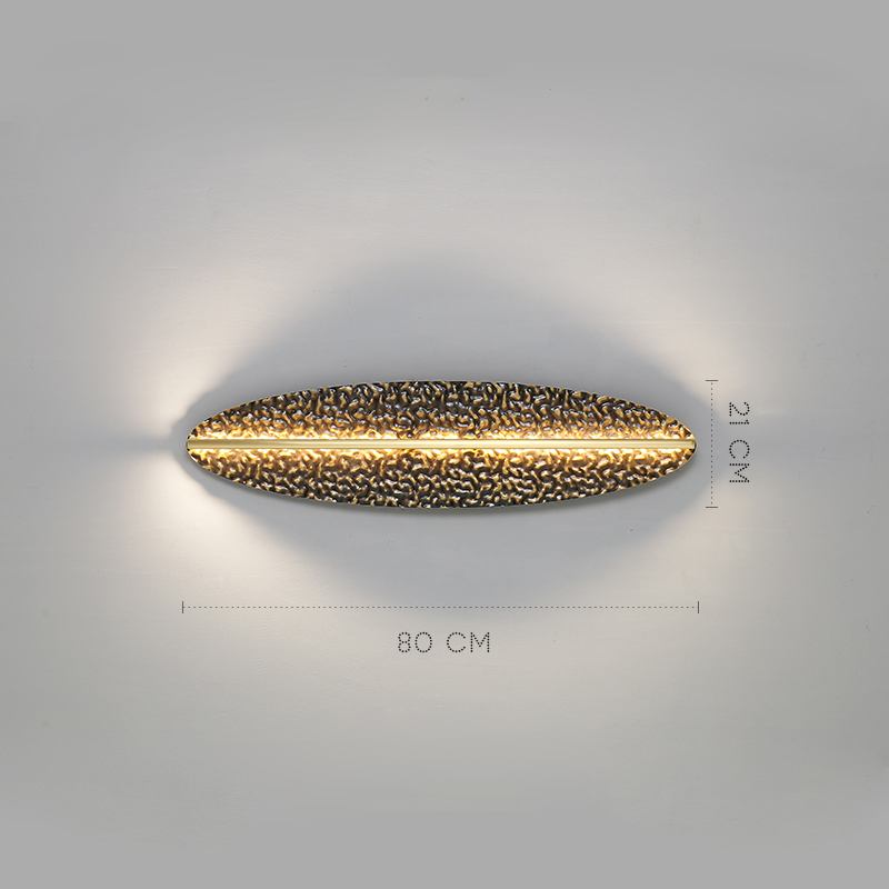 Серия светодиодных настенных светильников с латунным корпусом овальной формы и рельефной поверхностью с чернением MILIUS OVAL L80 от ImperiumLoft