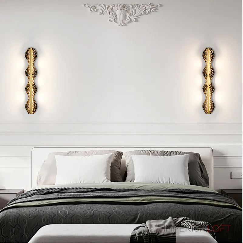 Серия светодиодных настенных светильников с латунным корпусом волнистой формы и рельефной поверхностью с чернением MILIUS WAVY L120 от ImperiumLoft Серия светодиодных настенных светильников с латунным корпусом волнистой формы и рельефной поверхностью с чернением MILIUS WAVY L120 от ImperiumLoft