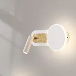 Серия настенных светильников в виде комбинации диска с LED подсветкой и поворотного спота на общем удлиненном креплении MAC Black от ImperiumLoft