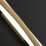 Серия настенных светильников с латунным корпусом волнообразной формы на полупрозрачном прямоугольном основании с LED подсветкой WESSEL STR L122 Brass от ImperiumLoft